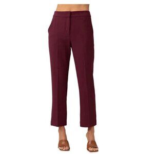 NWT Trina Turk Highland Park Cropped Burgundy work career pants trouser size 6